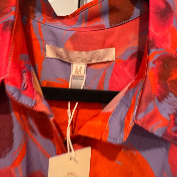 Hutch Women's Layton Maxi Shirt Dress Water Color Gardenia Size 12 NWT - Picture 10 of 13